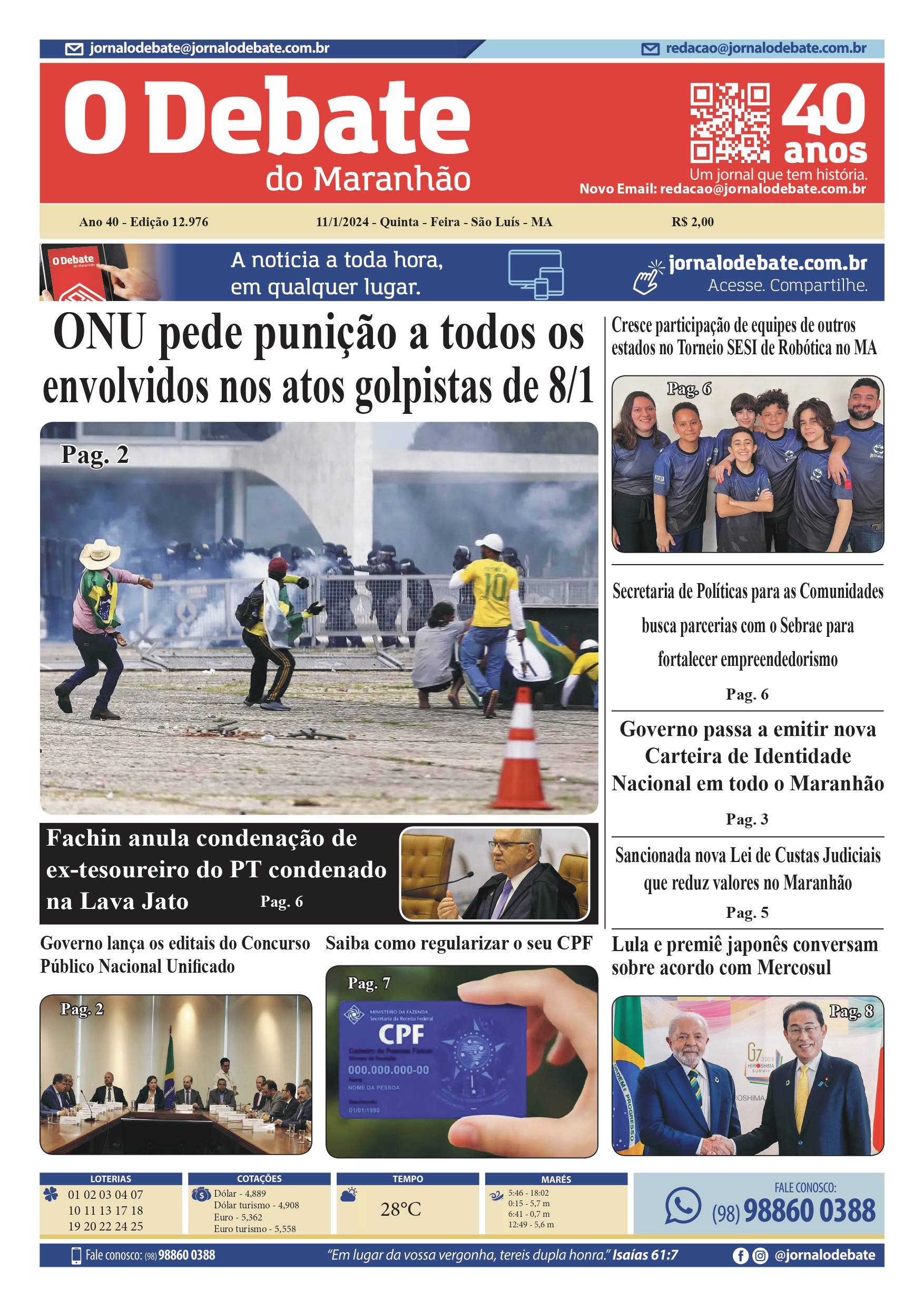 Jornal O Debate do dia 11/01/2024 – Jornal O Debate MA